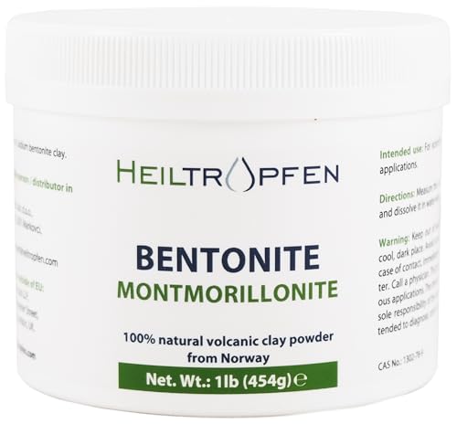 Bentonita Montmorillonita en polvo 1 lb - 454 g | ULTRA FINA | contenido de montmorillonita 95% | polvo mineral natural | Heiltropfen®
