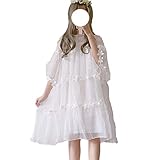 Summer Dresses for Women, Sweet Floral 2 Piece Set Fashion Korean Style A-Line White Dress