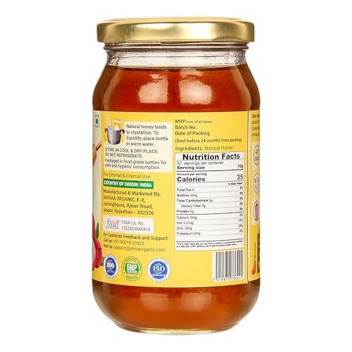 Image of Shiva Organic Raw Litchi Honey 1Kg | 100% Pure NMR Tested | Raw and Unprocessed