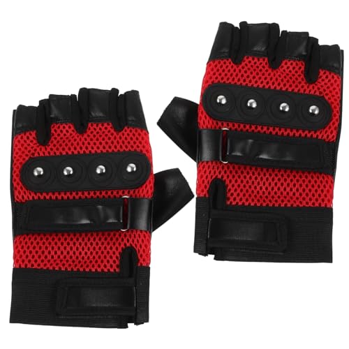 PRETYZOOM 1 Pair Half Finger Motorcycle Gloves for Men Breathable Cycling and Mountain Biking Gloves Durable PU and Mesh for Outdoor Sports and Riding Comfortable Hand Protection
