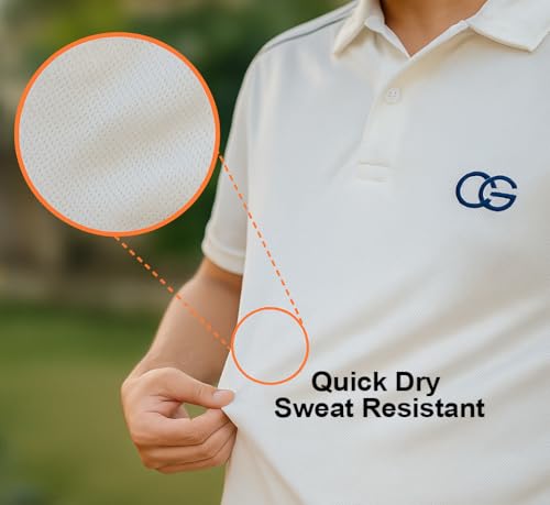 Image of CG Cricket White Tracksuit for Men & Boys | Half Sleeve Jersey & Lower set | Comfortable cricket t shirt & track pant | Cricket Dress Uniform