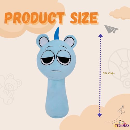 Image of Customized Text Blue Shy Sprunki Plush Toys