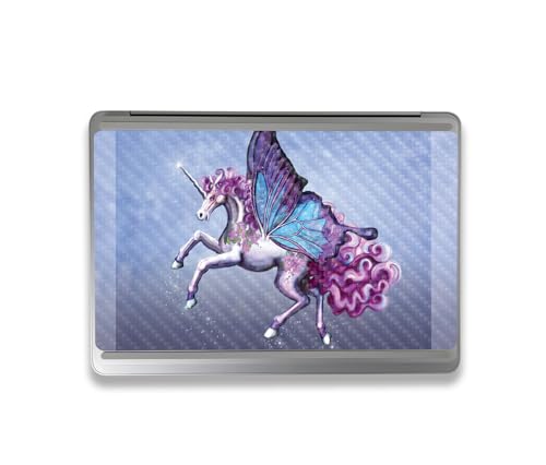 Image of MightySkins Carbon Fiber Skin Compatible with Microsoft Surface Laptop Studio 2 (2023) Full Wrap Kit - Lilac Unicorn | Protective, Durable Textured Carbon Fiber Finish | Made in The USA