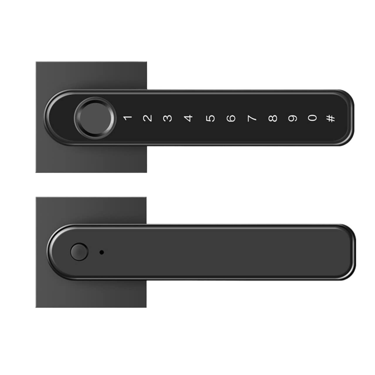 CVFRDD Smart Door Knob, Tuya Smart Door Lock Fingerprint Locks App Control Biometric Password Household Handle gateway Keyless Entry Door Handle(Standard black)
