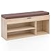 WOHNLING Bench WL5.344 z siedziskiem Szafa Ławka 104x51x32 cm Sonoma | Drewniana ława tapicerowana | Ławka wąski korytarz z miejscem do przechowywania | Meble do przedpokoju