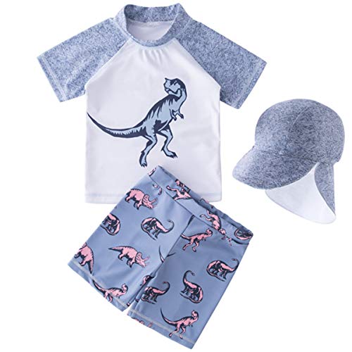 Kanodan Baby Kids Boys Rashguard Swimsuit Bathing Suit Swimwear Sets (Gray-Blue Dinosaur, 3-4Y/5T) Kanodan Baby Kids Boys Rashguard Swimsuit Bathing Suit Swimwear Sets (Gray-Blue Dinosaur, 3-4Y/5T)