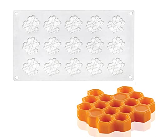 Eidoct Moules en silicone en forme de nid d'abeille, moule à gâteau au chocolat, moule à sucre, décoration de gâteau, pâte à sucre, pâte à sucre, décorations en argile, pendentifs (15 cavités) Cover