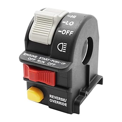 Left Handlebar Engine Start Off Headlight HI LO Off Switch for Polaris Sportsman Scrambler Magnum Trail Blazer Trail Boss Xpedition Xplorer Sport Worker Diesel 1999-2001, OEM#4010262 4110243 4110248 Cover