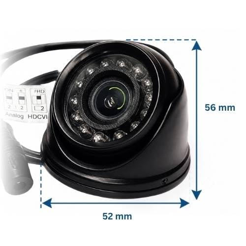Sentry Cámara CCTV mini domo de 2 MP 1080p, lente de 3.6 mm, interior, exterior, color negro