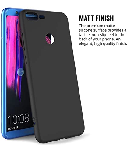 Image of Mobile Back Cover Case for Honor 7A Pro (Silicone Case|CameraProtection|Black SC1510)