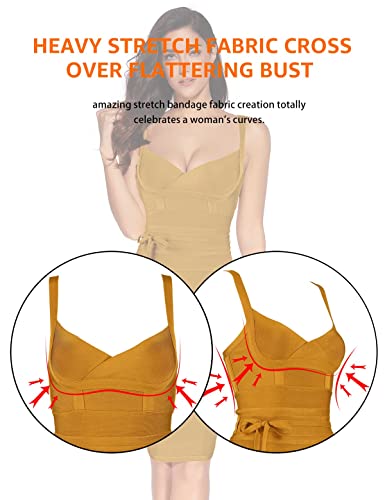 Image of meilun Womens Rayon Belt Detail Bandage Bodycon Party Dress