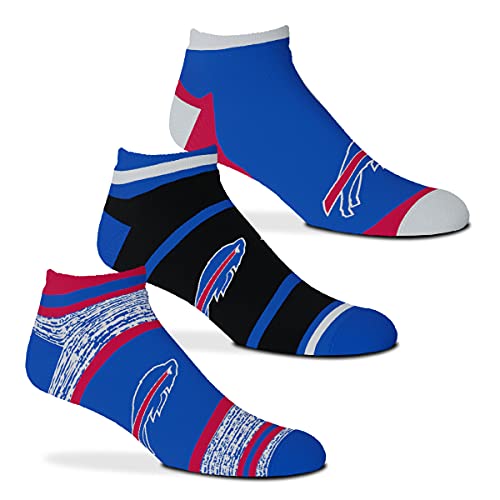 FBF Originals - $100 Cash Money Team Football - No Show Ankle Socks - 3 Pack (Buffalo Bills, Medium 5-10)