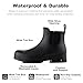 Planone Wide Width Short Rain Boots Women Fashion Waterproof Chelsea Boots for Women Matte Outdoor Garden Shoes Ankle Muck Boots for Ladies Non Slip Work Shoes Rubber Boots with Premium Comfort Insole