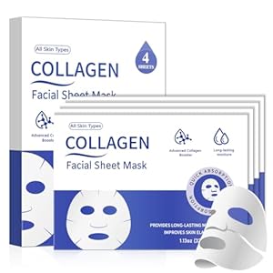 Collagen Face Mask 4-Pack Bio-Collagen Real Deep Overnight Mask for Women’s Skincare Deep Hydration & Pore Tightening Facial Mask