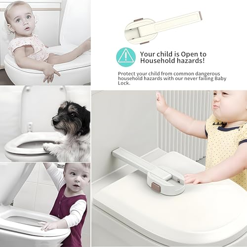 Image of Toilet Locks Baby Proof - Premium Baby Proof Toilet Seat Lock with Double Button Design, Durable ABS Material, Easy Installation Toilet Lock for Toddlers - Ultimate Toilet Baby Proofing Solution