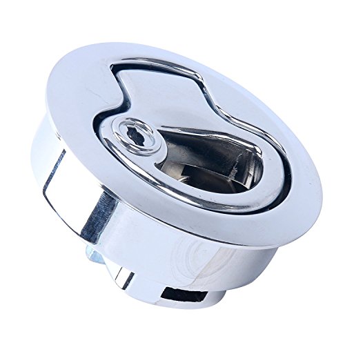Amarine Made 2" Flush Pull Slam Latch Stainless Steel Round Pull Latch For Rv Boat Deck Hatch 1/4" Door Cabinet Hardware Door Locking Style #TOP4