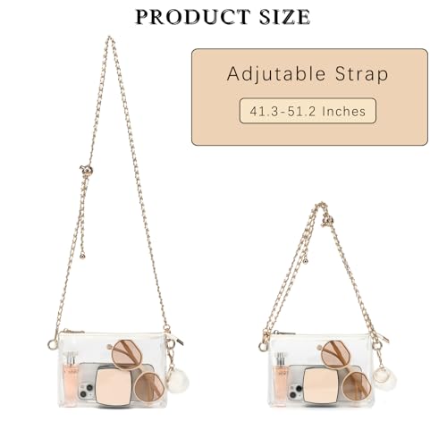 Image of YGR Womens Clear Bag for Stadium Events PVC Small Crossbody Purse for Concert, Party Sports Stadium Approved Present