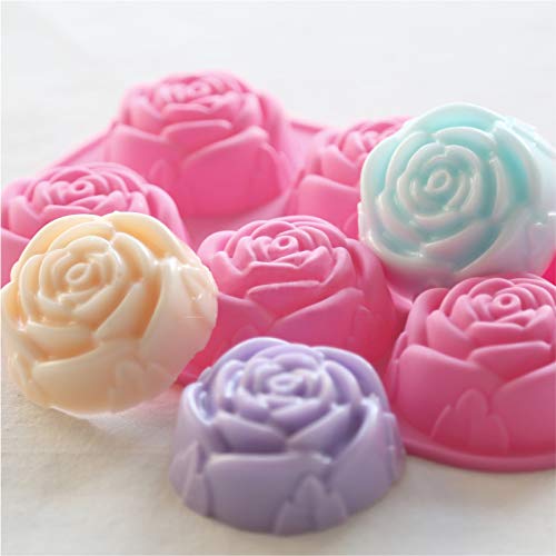 Wandic Silicone Mold, 2 Pcs Rose Flower Decorating Mould, 6 Cavity Soap Making Mold Supplies For Soap Candle Diy Crafts #TOP2