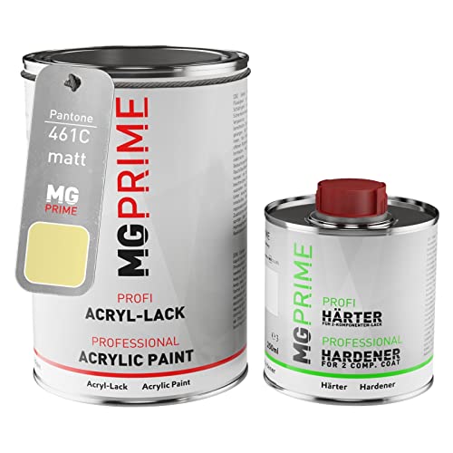 Pantone 461C Yellow mat peinture acrylique 1,5 Litres / 1500 ml durcisseur inclus