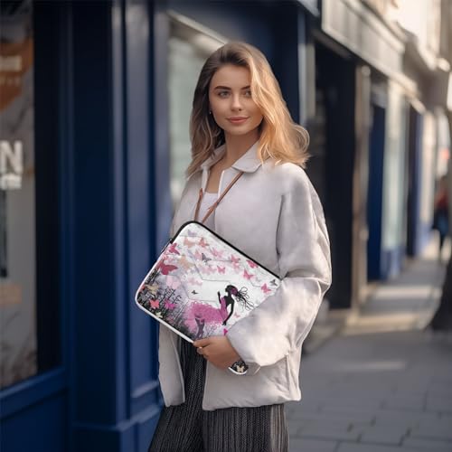 Funda rosa para portátil de 13-14 pulgadas con diseño de mariposas miniatura 7