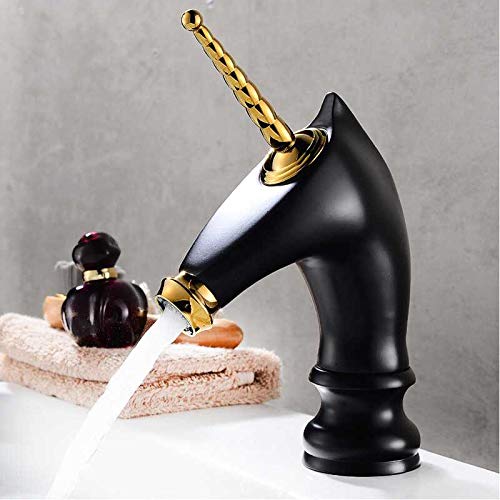 Robinet de salle de bain cascade en laiton avec commande à une poignée