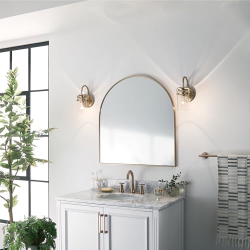 Image of Kichler Brinley 11.5 inch Wall Sconce in Champagne Bronze, 1-Light, Vintage Wall Mount Light with Clear Glass, (11.5 inch H x 5 inch W), 45576CPZ