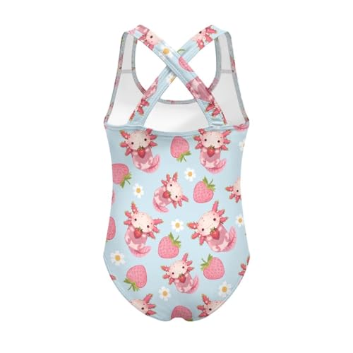 Image of Girls One Piece Swimsuits Teens Sleeveless Back Cross Strap Bathing Suit Kids Quick Dry Cute Beach Swimwear(5-14)
