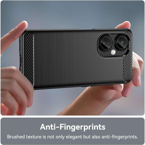 Image of NPRC Hybrid Ultra Slim Protective Case TPU Non-Slip Carbon Fiber Texture Shockproof Case Cover for Oneplus Nord CE 3 LITE - Black