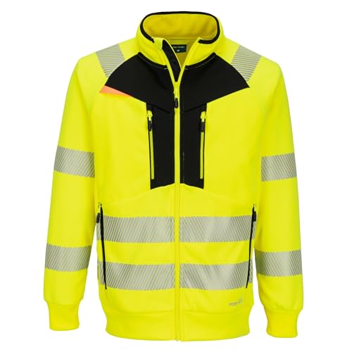 Sweat à capuche zippé vêtement de travail PORTWEST DX4 jaune noir XL