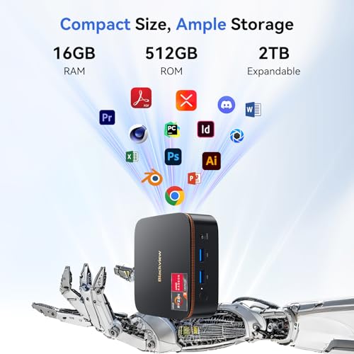 Image of Blackview MP20 Mini PC, AMD Ryzen 3300U Win 11 Pro Mini Computer, 16GB RAM 512GB SSD (up to 2TB), Dual 4K Screen Support HDMI DP, SFF Small Desktop PC for Office Work Home HTPC | 3300U Processor, Win 11 Pro, (up to 2TB), Dual 4K Display HDMI DP, SFF Small Desktop PC for Office Home HTPC