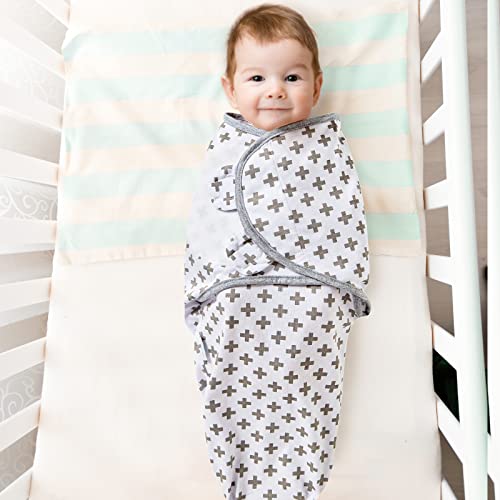 Image of Baby Swaddle Blanket, 3 Pack Newborn Swaddles 0-3-Months, Small-Medium Easy Change Infant Wrap, Infant Swaddling Sack, Adjustable Swaddle Blanket (Grey)