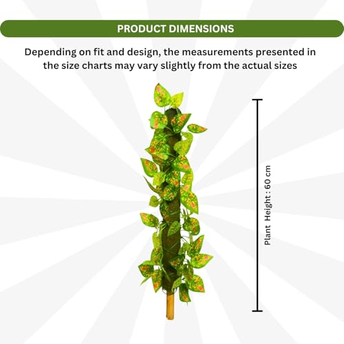 Image of fancymart Artificial Leaves Vine on Moss Stick 60 cm (Without Pot) | Decorative Indoor Plant for Home, Office, Cafe & Restaurant