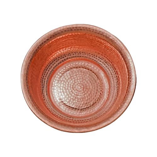 Cuenco de cobre martillado a mano, lavabo de gran capacidad para remojar los pies, acampar y uso al aire libre
