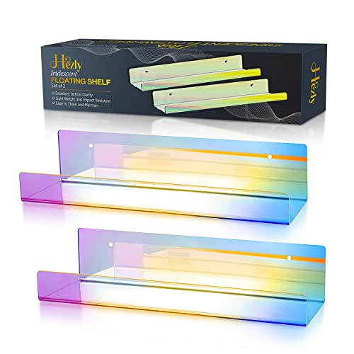 Hezly Wandregal, Mehrfarbig, schillernd, 2 Stück – Regenbogenfarben mit...