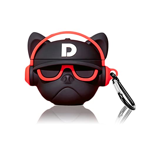Viwind Coque Airpods 3eme Generation,Etui Housse de Protection en Silicone pour Airpods 3 avec Mousqueton,[Anti-Choc/Ultra-Mince/Supporte la Charge sans Fil] 3D Cute Case Cover Boitier-Bulldog Cover