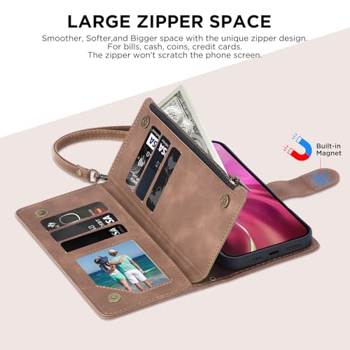Housse pour iPhone 17 en cuir marron idéale pour vos voyages et sorties - 3