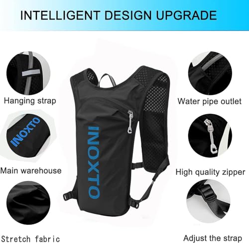 Image of INOXTO Running Hydration Vest Backpack,Lightweight Insulated Pack with 1.5L Water Bladder Bag Daypack for Hiking Trail Running Cycling Race Marathon for Women Men