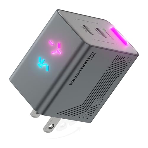 Image of 45W GaN Charger, Up to 48% Faster Two-Device Charging, Sustained 45W Dual USB-C Output, Foldable Plug with 360 RGB Status Light & One-Tap Control, for MacBook Air, iPhone 17 /16 /15, iPad