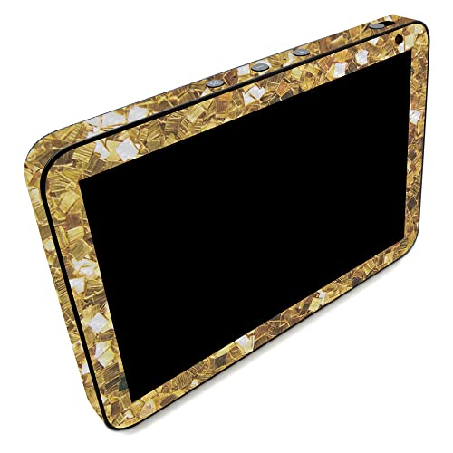 Image of MightySkins Carbon Fiber Skin Compatible with Amazon Echo Show 8 (Gen 2) - Gold Chips | Protective, Durable Textured Carbon Fiber Finish | Easy to Apply | Made in The USA