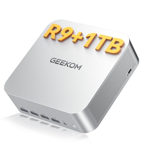 GEEKOM AI Mini PC A7Max [2026 Edition] avec AMD Ryzen 9 7940HS & Radeon 780M, 1To SSD, 2x2.5GbE, Lecteur SD, 16Go DDR5 RAM (Évolutif), 2xUSB4, 4 Modes, Mini...