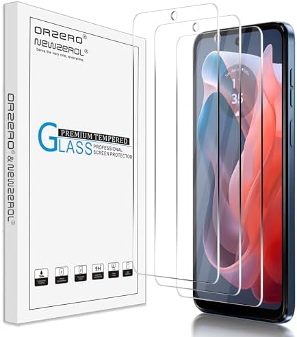 (3 Pack) Orzero Tempered Glass Screen Protector Compatible for Motorola Moto G Play 2024, Precise Front Camera Cutouts High Definition Anti-Scratch Bubble-Free