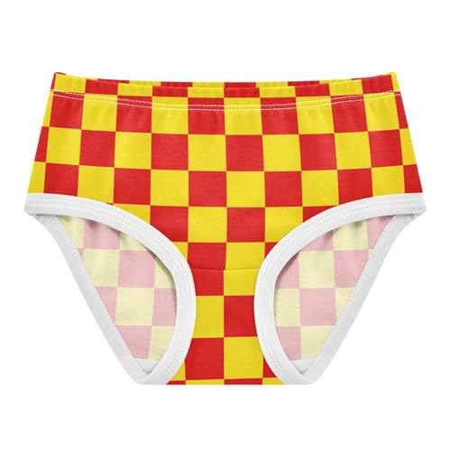 Red and Yellow Buffalo Checkered Toddler Girls's Underwear 2T