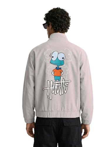Image of The Indian Garage Co Men Relaxed Fit Long Sleeves Cutaway Collar Graphic Jacket