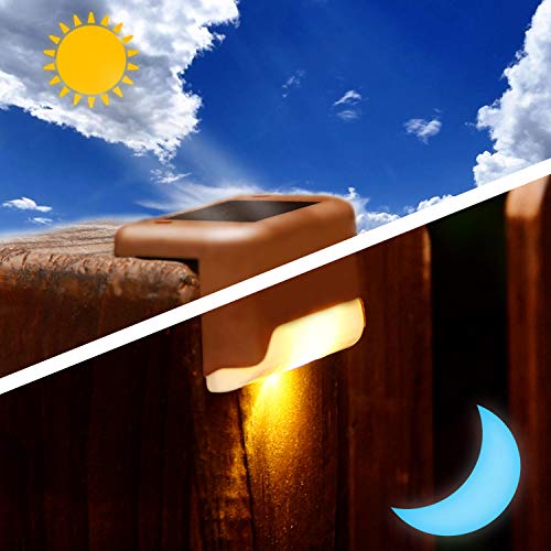 Solar Deck Lights Waterproof Led Solar Lamp Outdoor Warning Warm Light for Steps Decks Pathway Yard Stairs Fences Tent Camping 16 Pack - Thumbnail 3