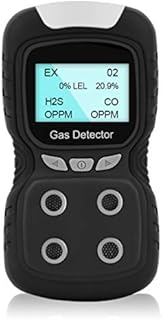 HZXVOGEN Portable Gas Detector Gas Clip 4-Gas Monitor Meter Tester Analyzer Rechargeable LCD Display Sound Light Shock Air Quality Tester – Ready to Use