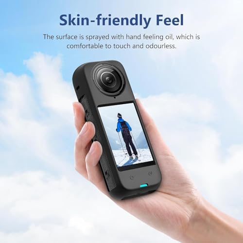 Image of Action Pro Silicone Protective Cover + Lens Cap Compatible with Insta360 X4 Action Camera (Black)