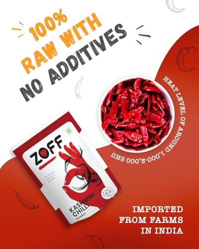 Image of Zoff Kashmiri Red Chilli Powder - Sun-Dried Kashmiri mirch powder, and Cool Ground for a Pure, Flavorful Experience in Every Dish - kashmiri lal mirch powder 300g