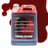 1 Gallon Perma Blood - PERMANENT Fake Blood, Realistic Color and Flow! Make Gory Decor and Horrifying Props for Special Effects and Haunts!… Red