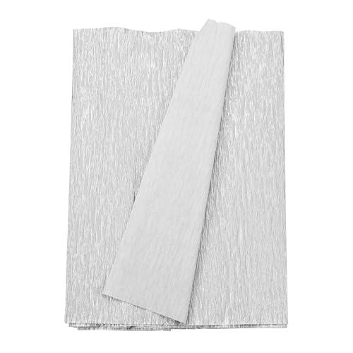 Image of MECCANIXITY Crepe Paper Roll 8.2ft Long 13 Inch Wide for Wedding Ceremony Various Large Festivals Decoration, Silver