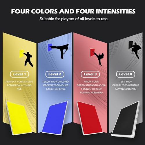 Dytabepl 4 Pack Brechbrett für Kampfsport, Bruchtestbretter Taekwondo Karate, Taekwondo Wiederbrechbare Zerbrechbretter für Kinder, Karate-Boxbrett Zerbrechbretter für Kinder und Erwachsene